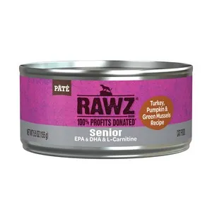 24/5.5oz Rawz Senior Turkey,Pum, Grn Cat - Food